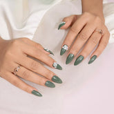 Green 3D Flowers Presson Nails Set