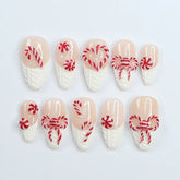 Candy Cane - Press on Nail
