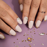 Royal Golden French Tips Stick on Nails / Fake Nails