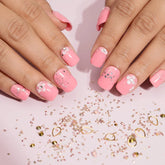 Pink Artificial Nails 3D Flower Nail Art Press-On Nails