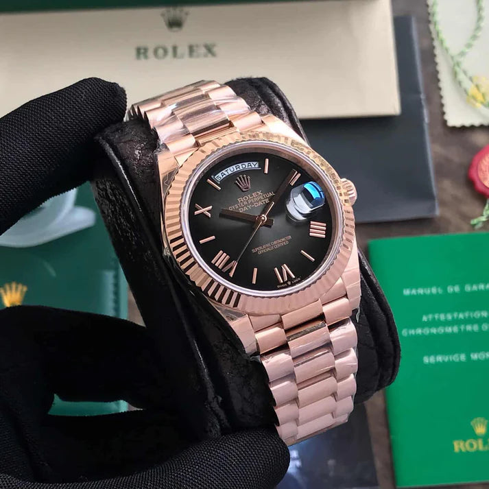 Day Date Rose Gold/Black Watch