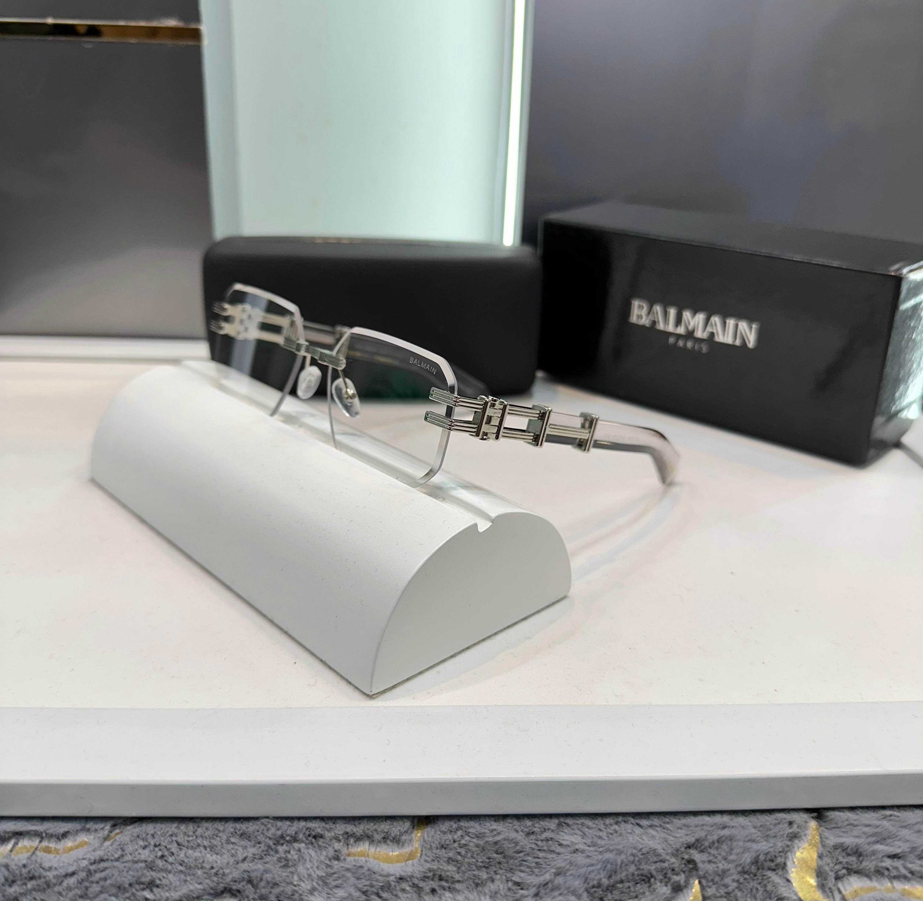 Balmain Paris White Transparent Karan Aujla Limited Edition Luxury Shade With Original Packing