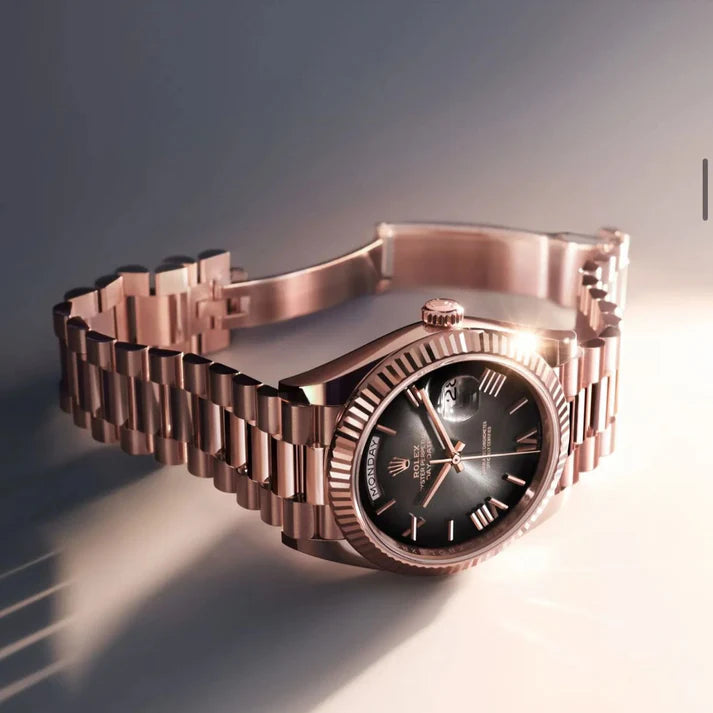 Day Date Rose Gold/Black Watch