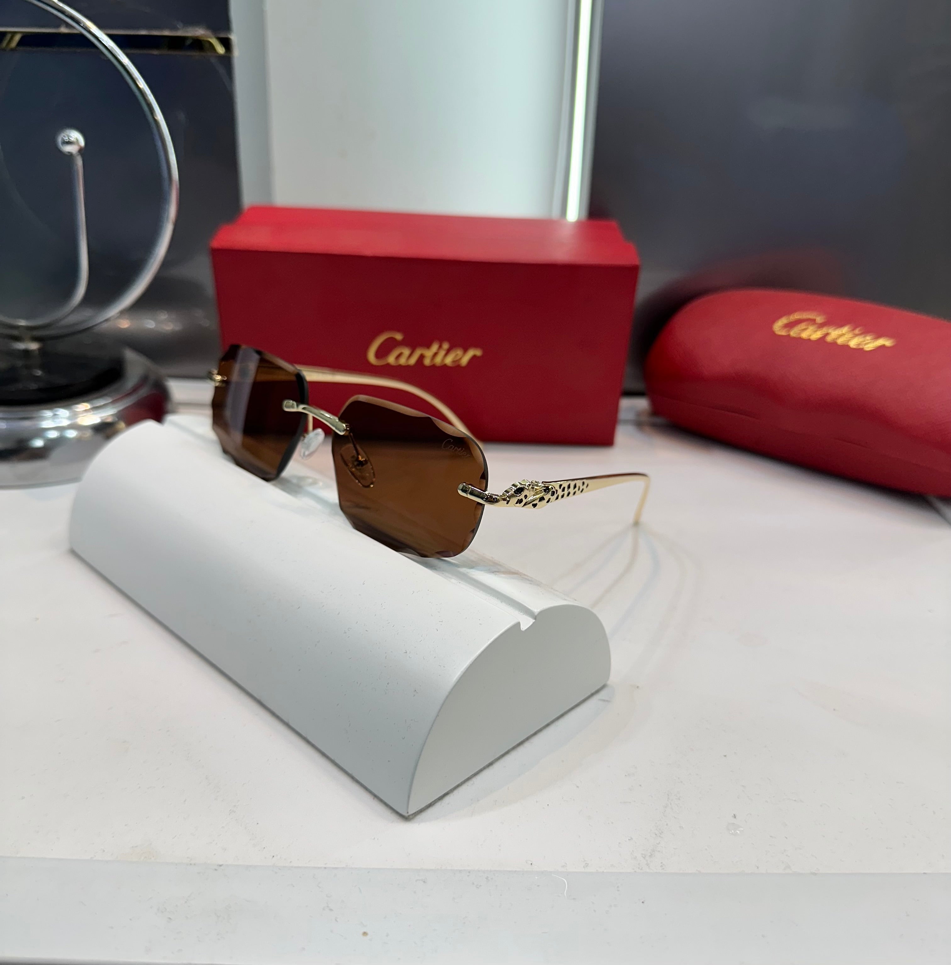 Cartier Brown Designer Karan Aujla Eiditon Shade Luxury Shade With Original Packing
