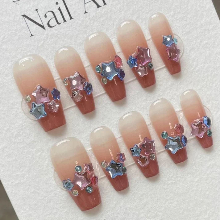 Colorful Stars - Press on Nails