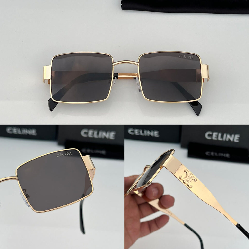 Square Sunglasses with Gold Frame