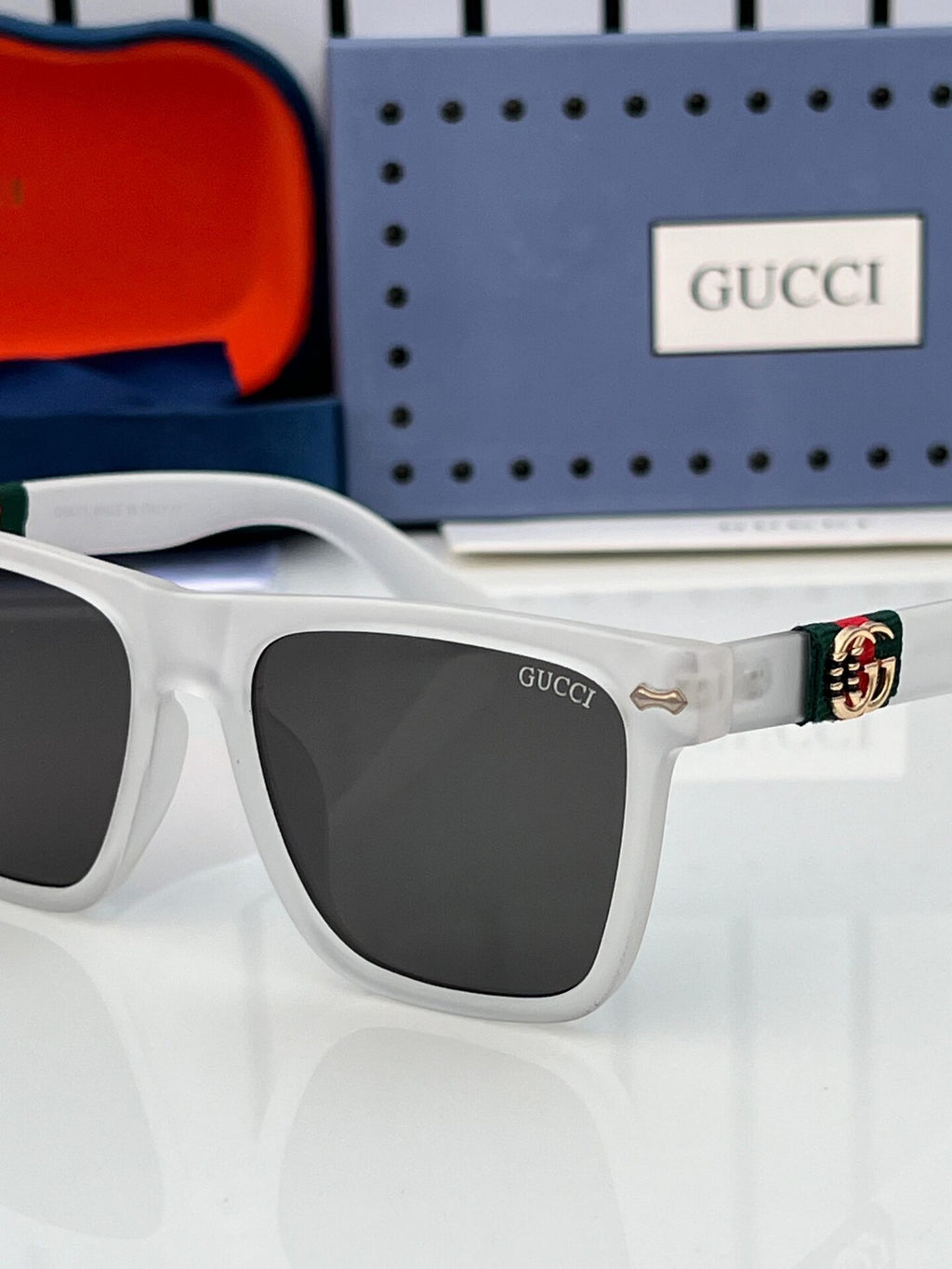UV Protection White Square Sunglasses