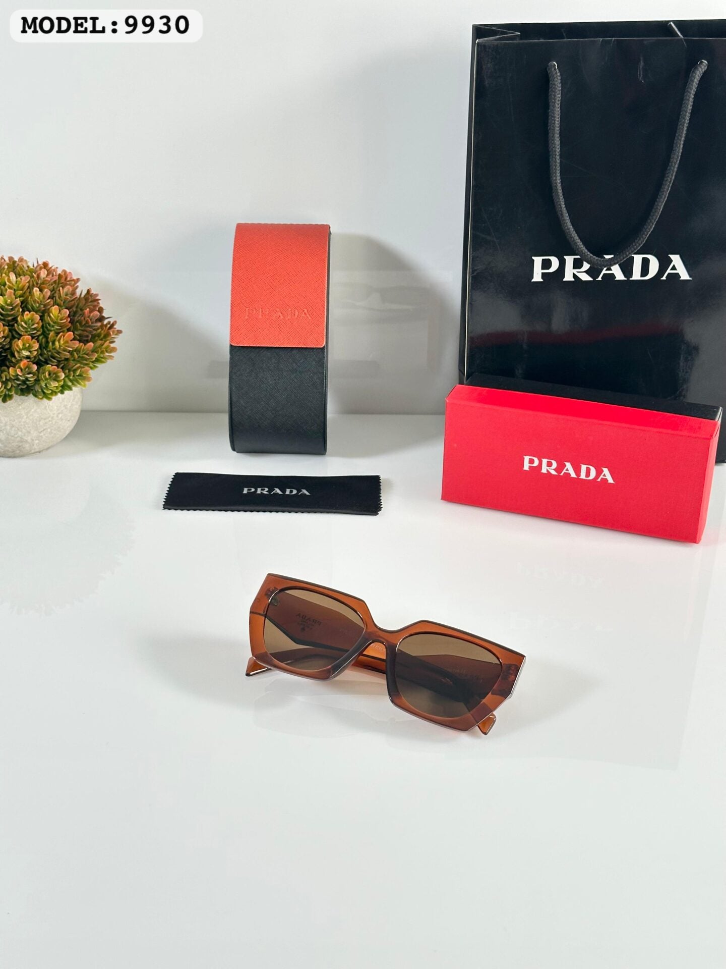 Square Brown Sunglasses for Women