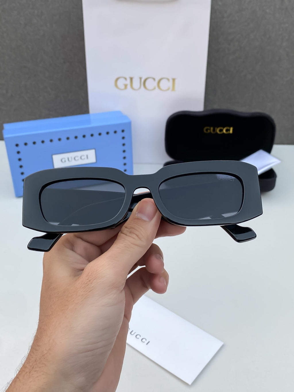 Plastic Frame Black Square Sunglasses