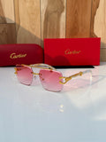Pink Gradient Gold-Toned  Men’s Sunglasses