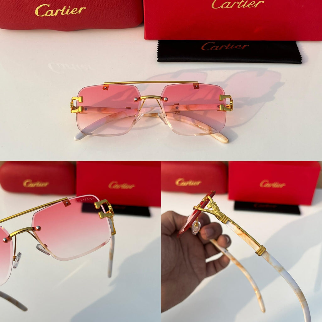 Pink Gradient Gold-Toned  Men’s Sunglasses