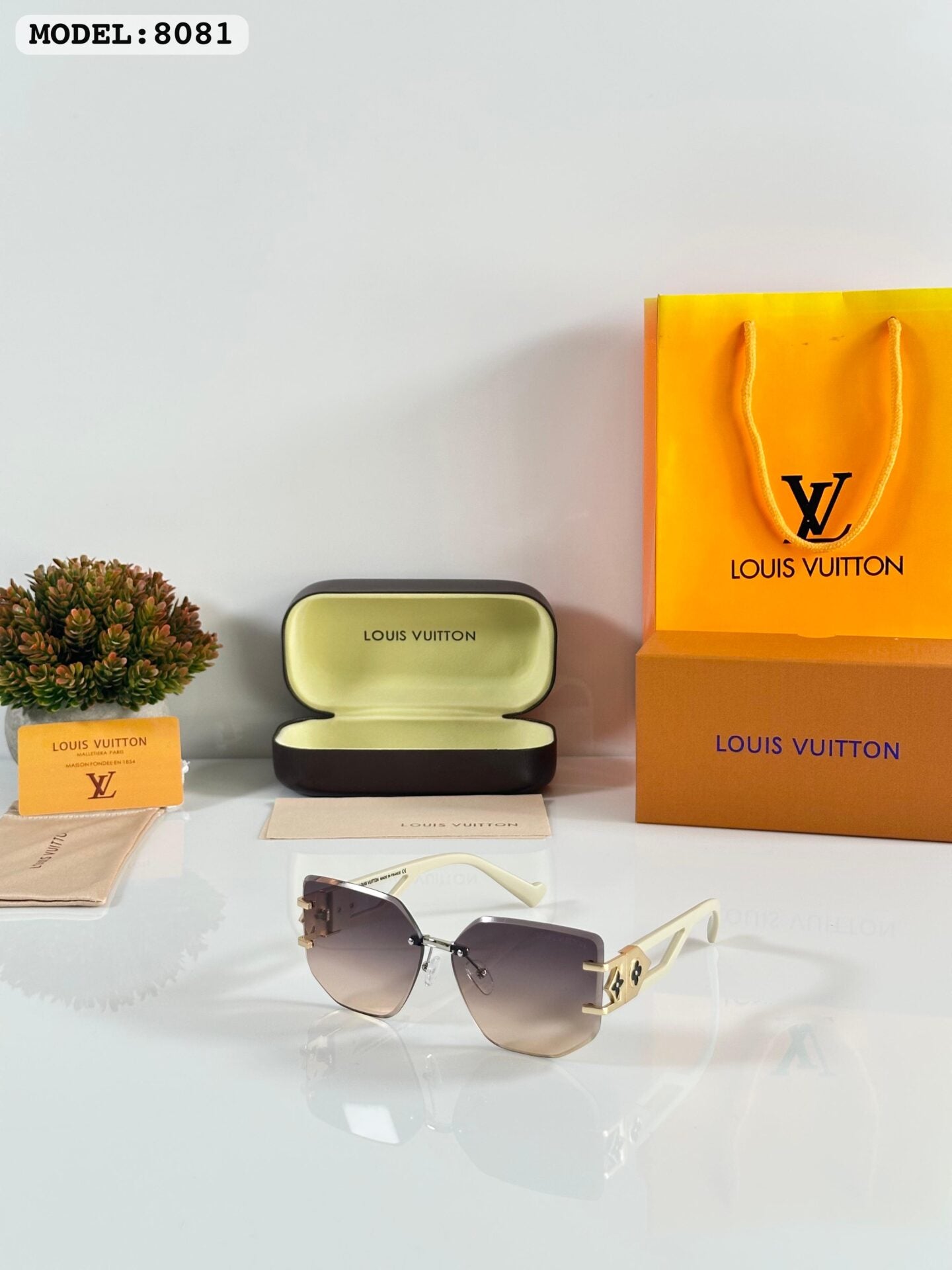 Square Brown Gradient Sunglasses Unisex