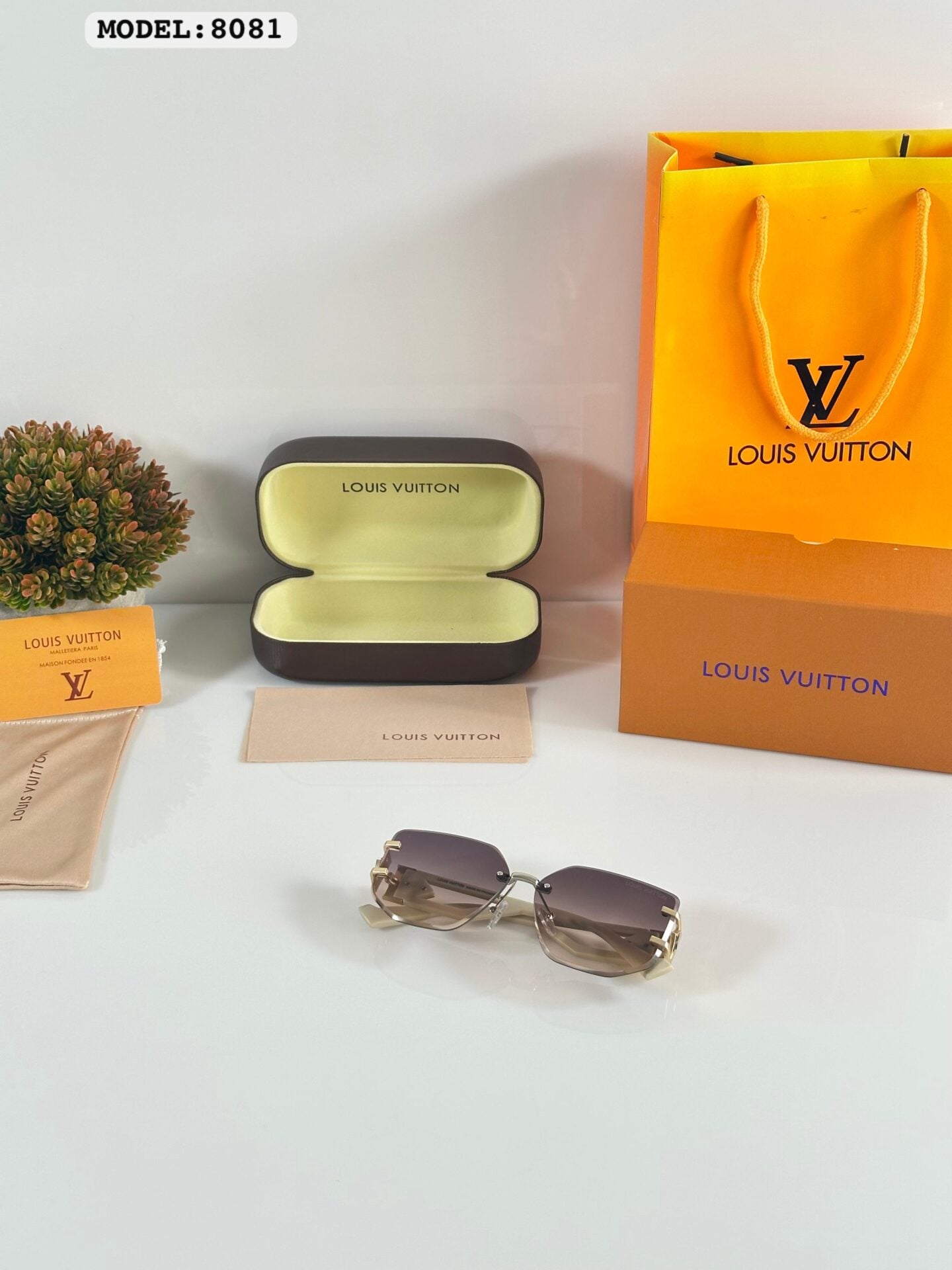 Square Brown Gradient Sunglasses Unisex