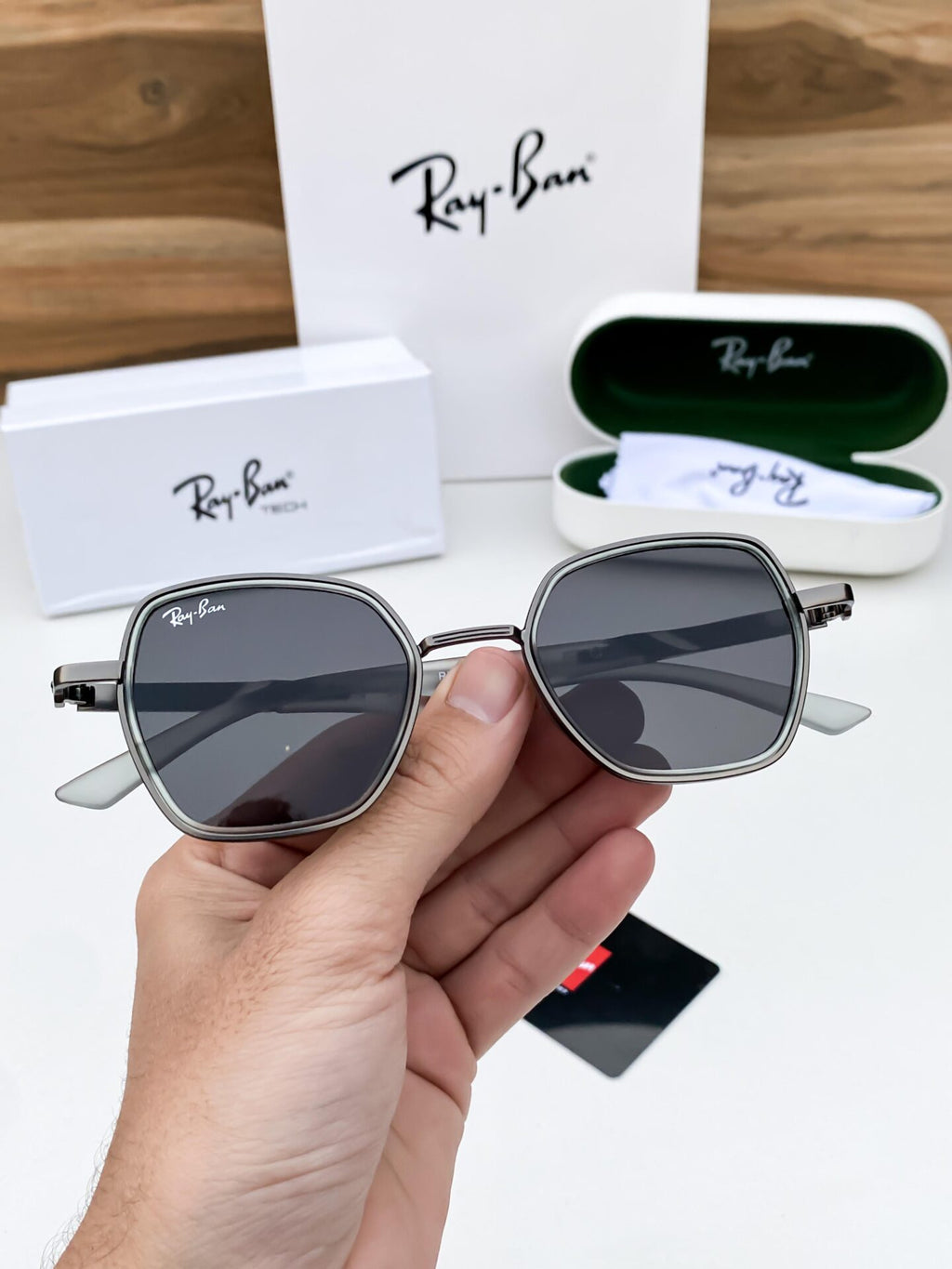 Gray Hexagonal Sunglasses