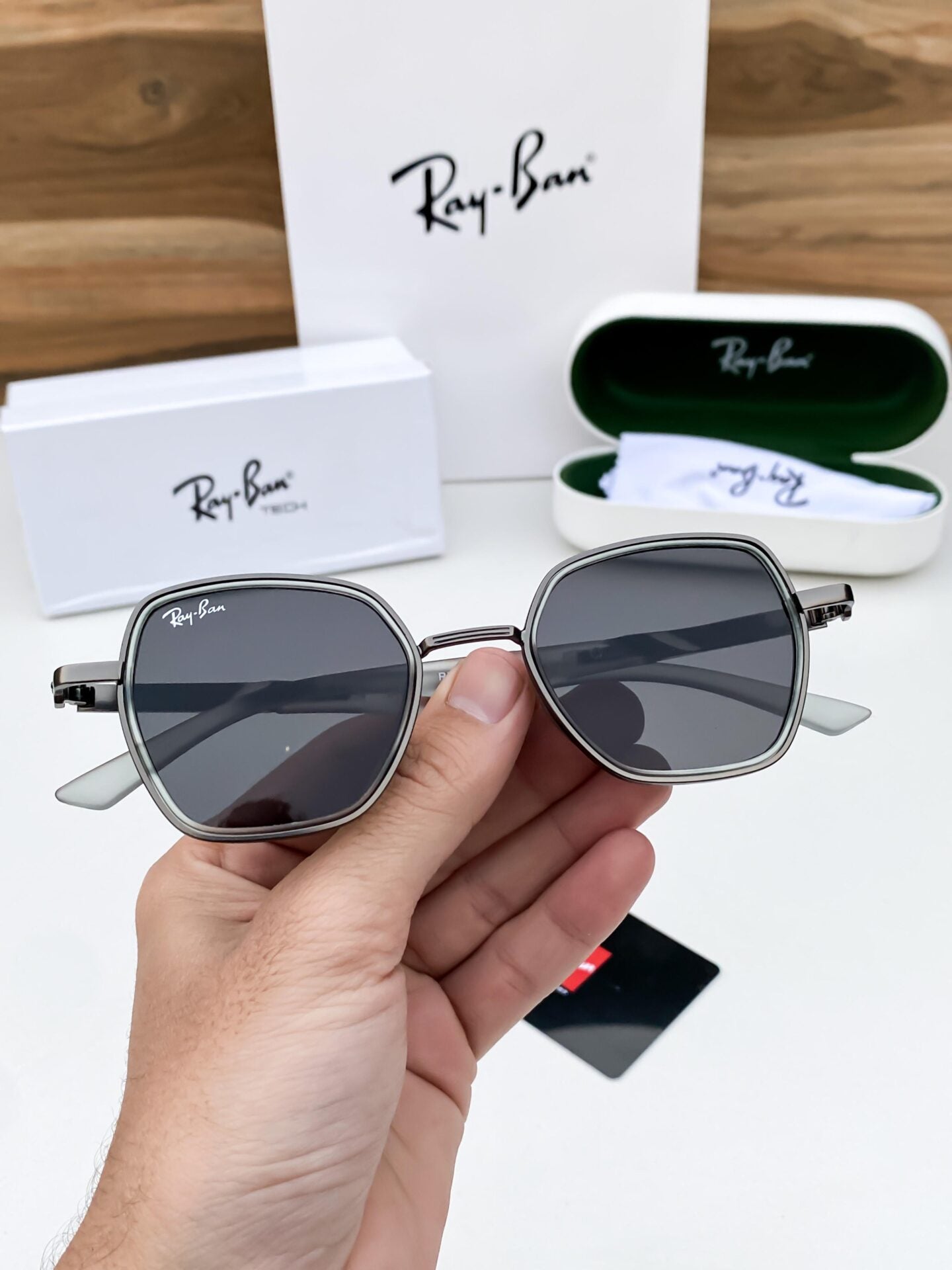 Gray Hexagonal Sunglasses