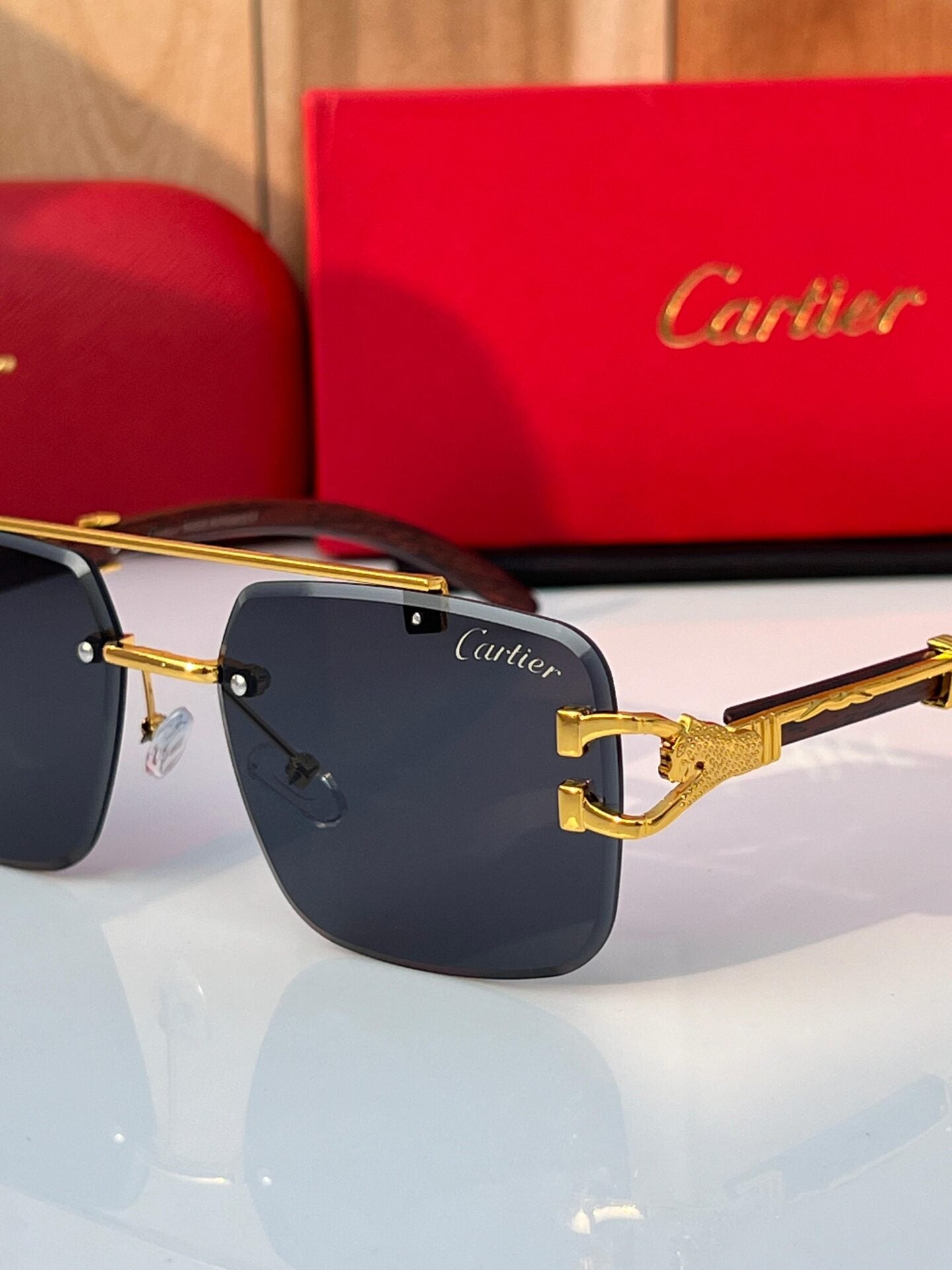 Black Gold-Toned Sunglasses