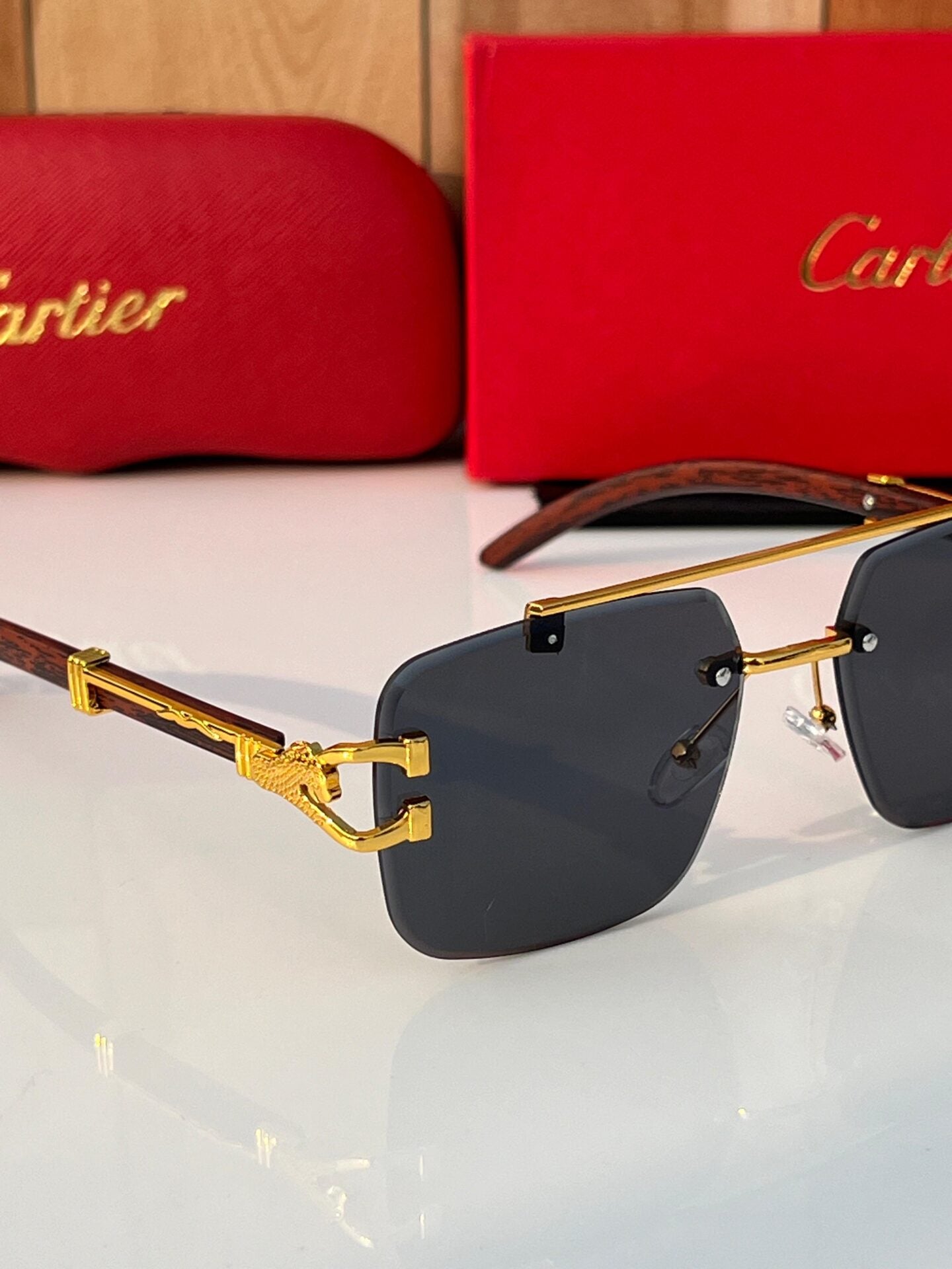 Black Gold-Toned Sunglasses