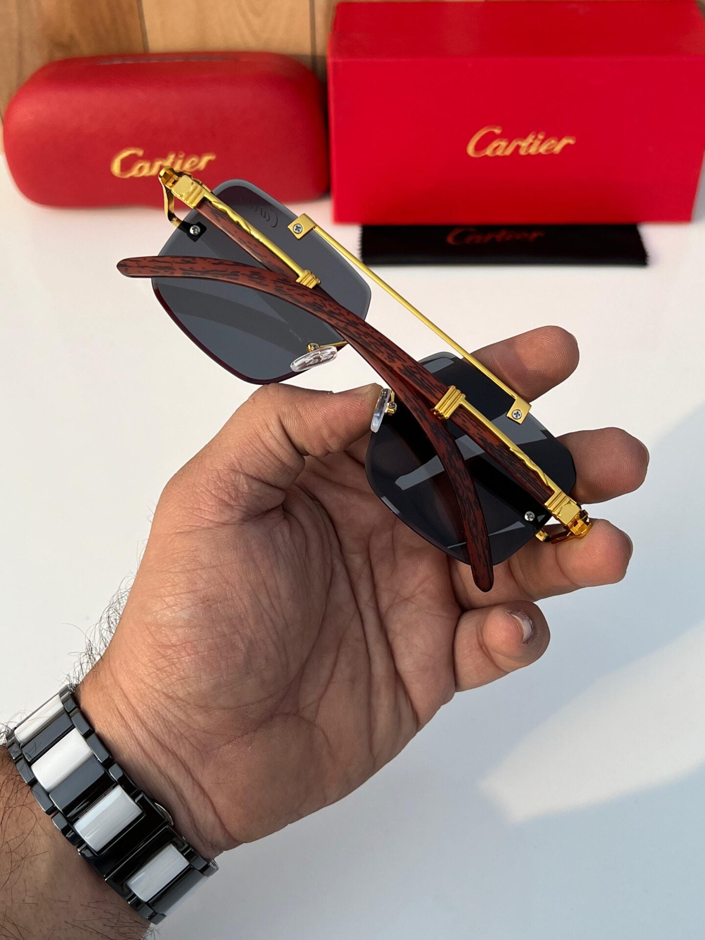 Black Gold-Toned Sunglasses