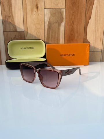 Brown Gradient Square Sunglasses