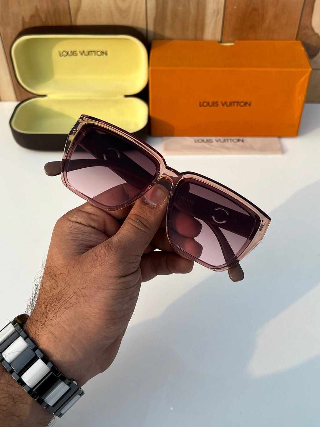 Brown Gradient Square Sunglasses