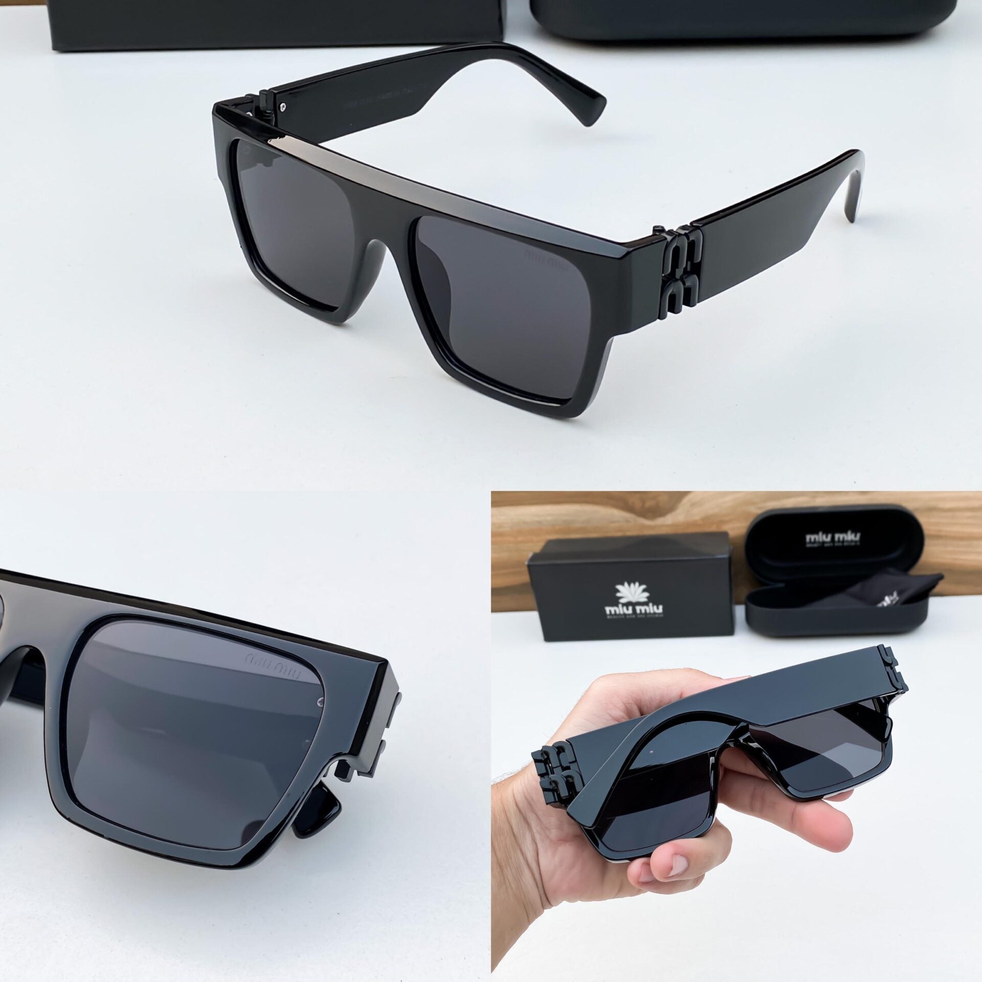 Square Black Sunglasses for Unisex