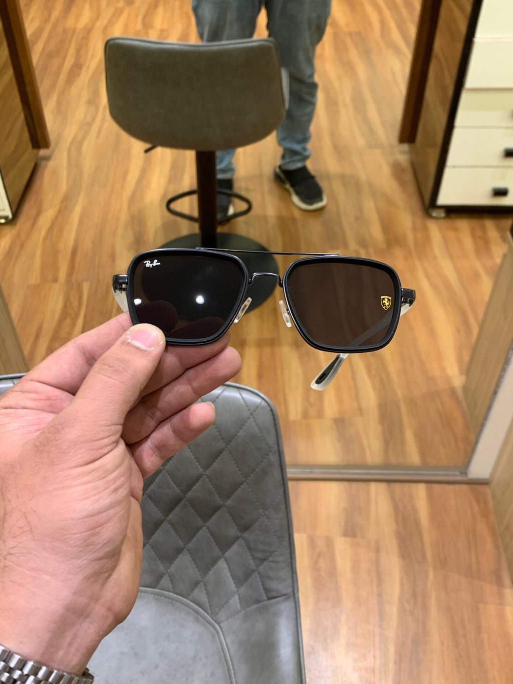 Black Aviator Sunglasses for Men