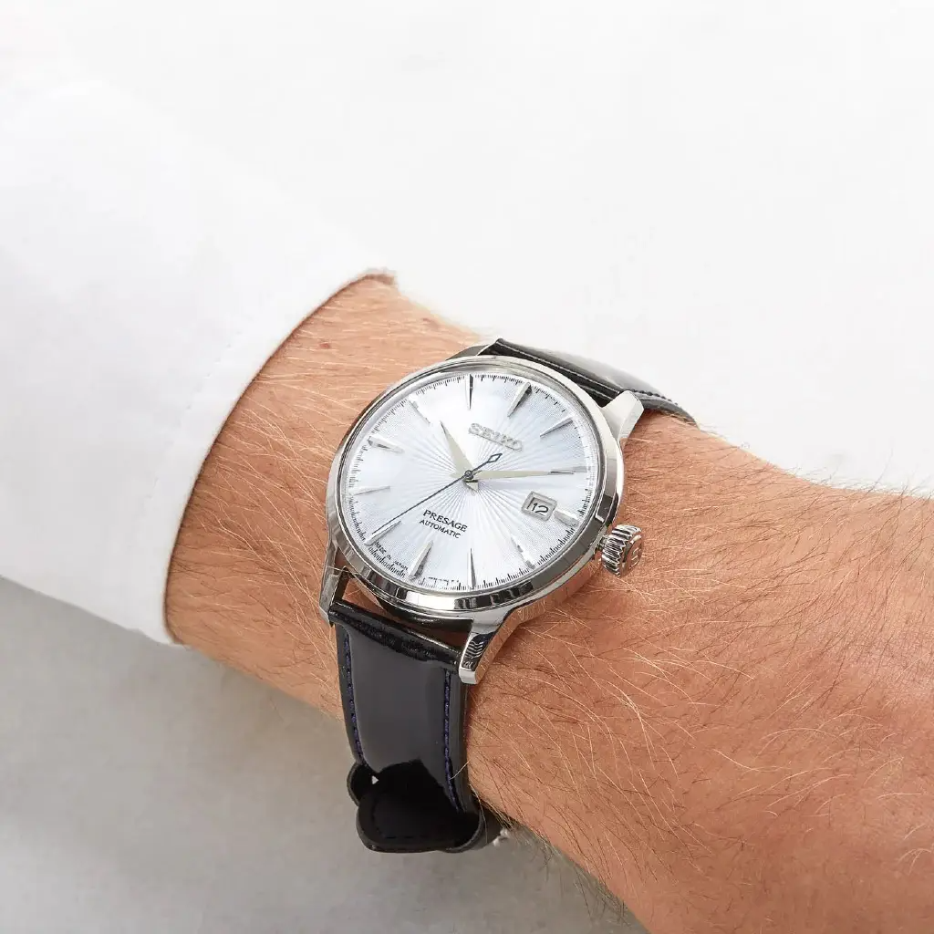 Seiko Presage Automatic White Black Watch