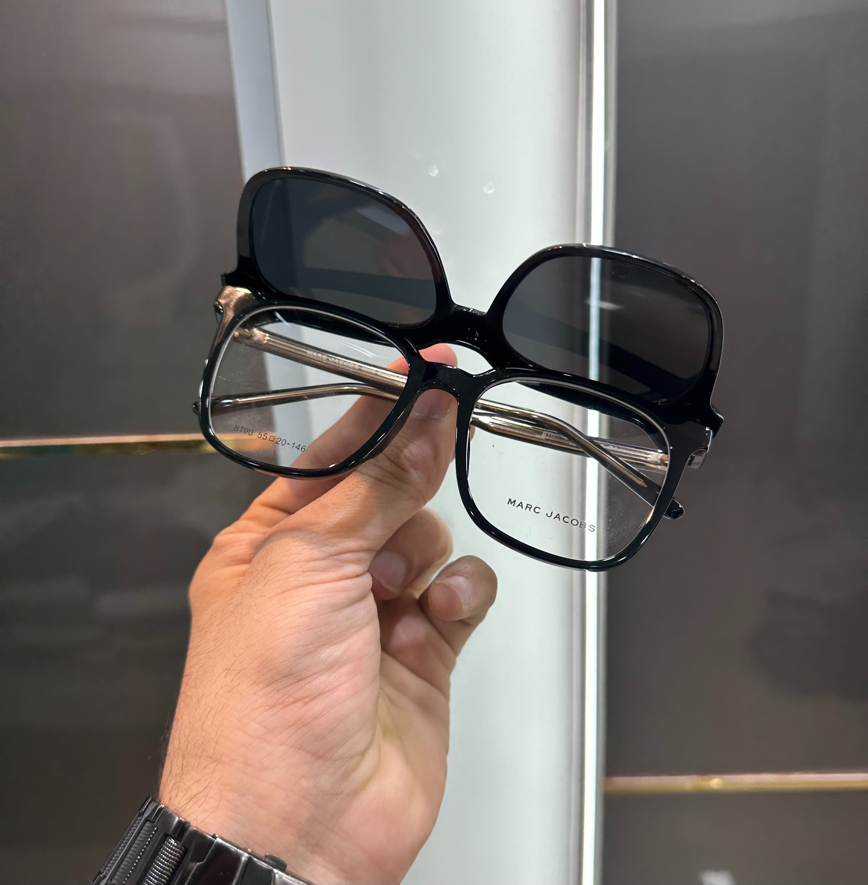 Marc Jacobs All Black Convertible Shade Attachment 8190