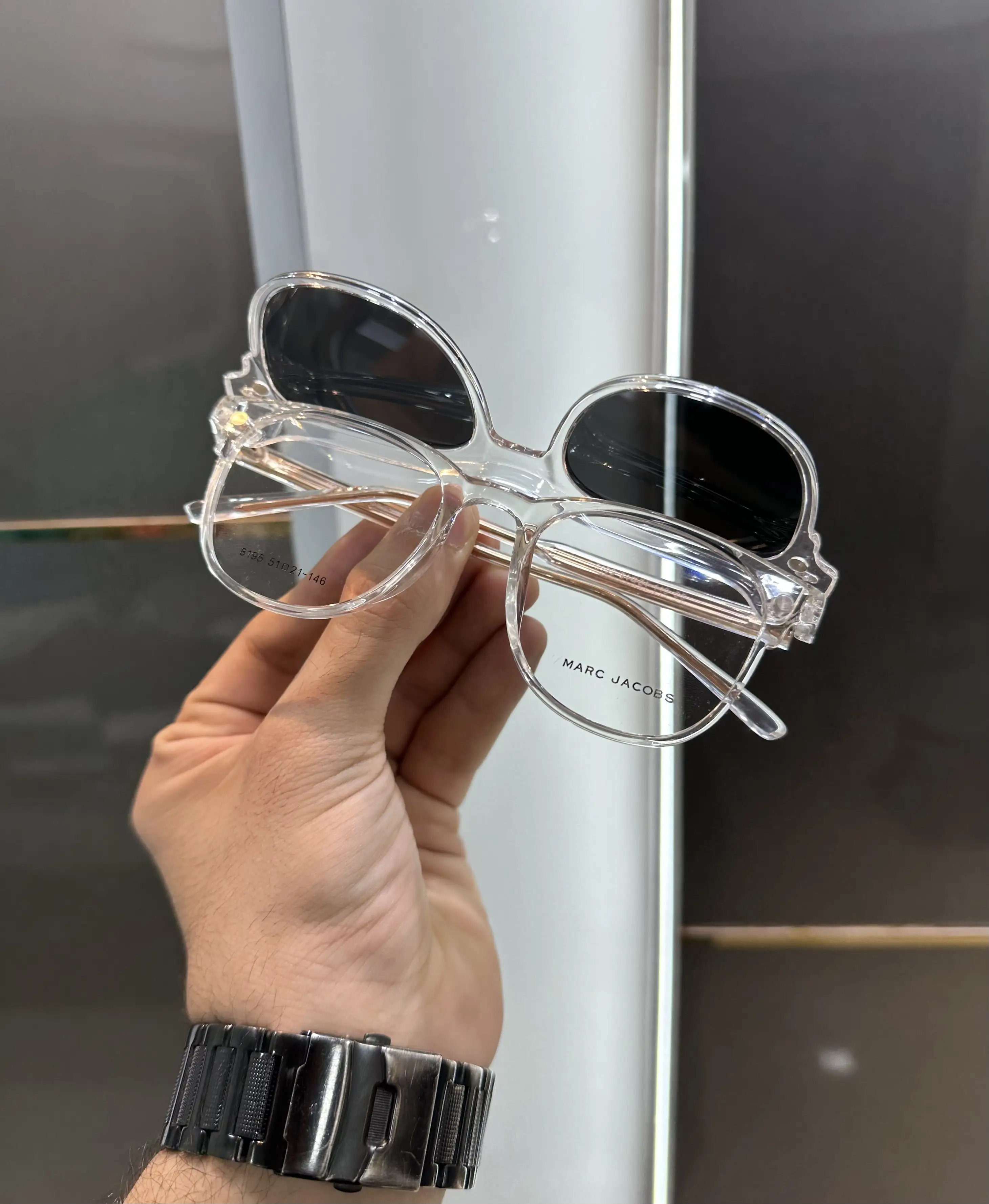 Marc Jacobs Ice Glasses With Shade Attachment 8195