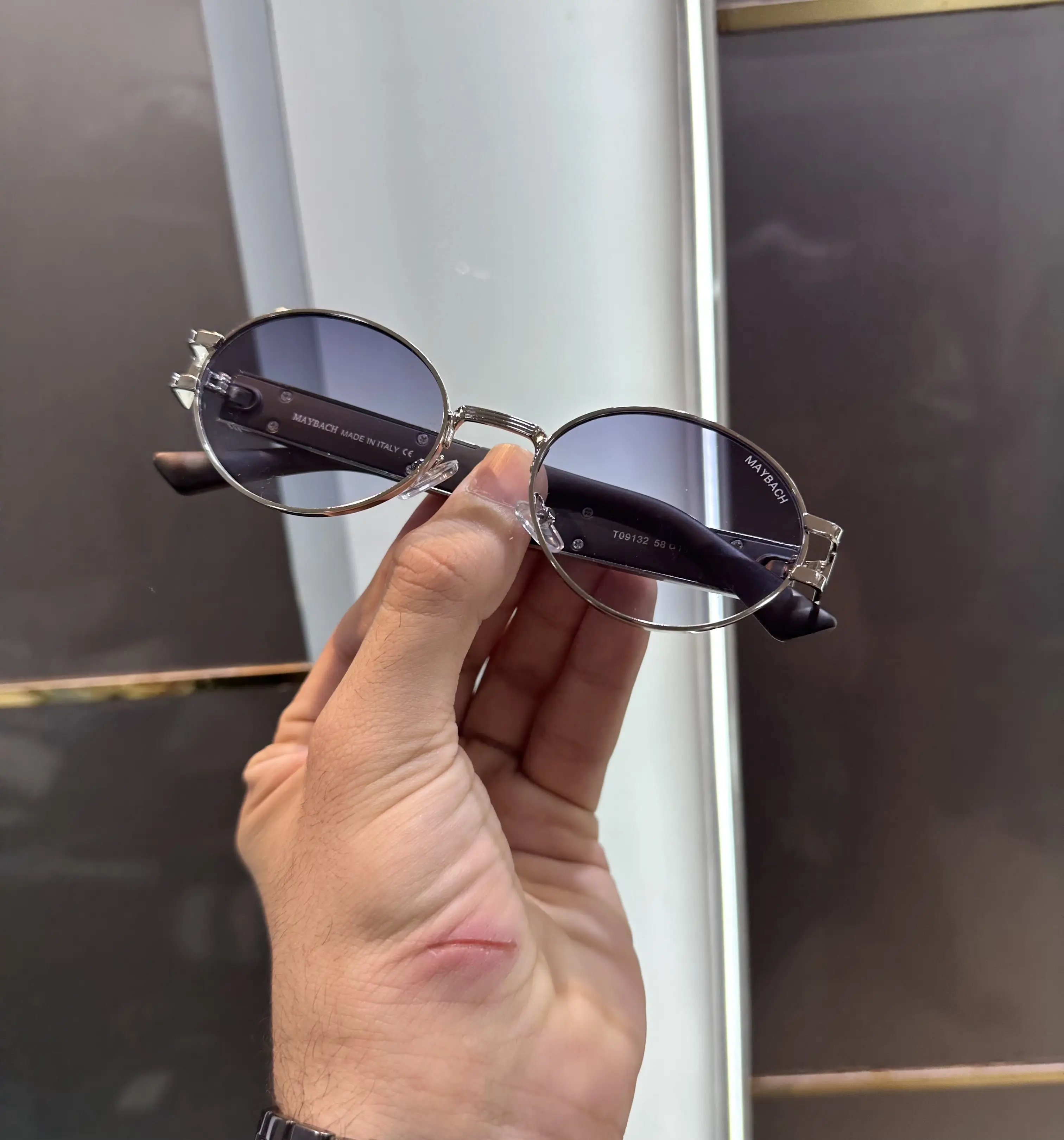 Maybach Designer Silver Blue Premium Shades 9132