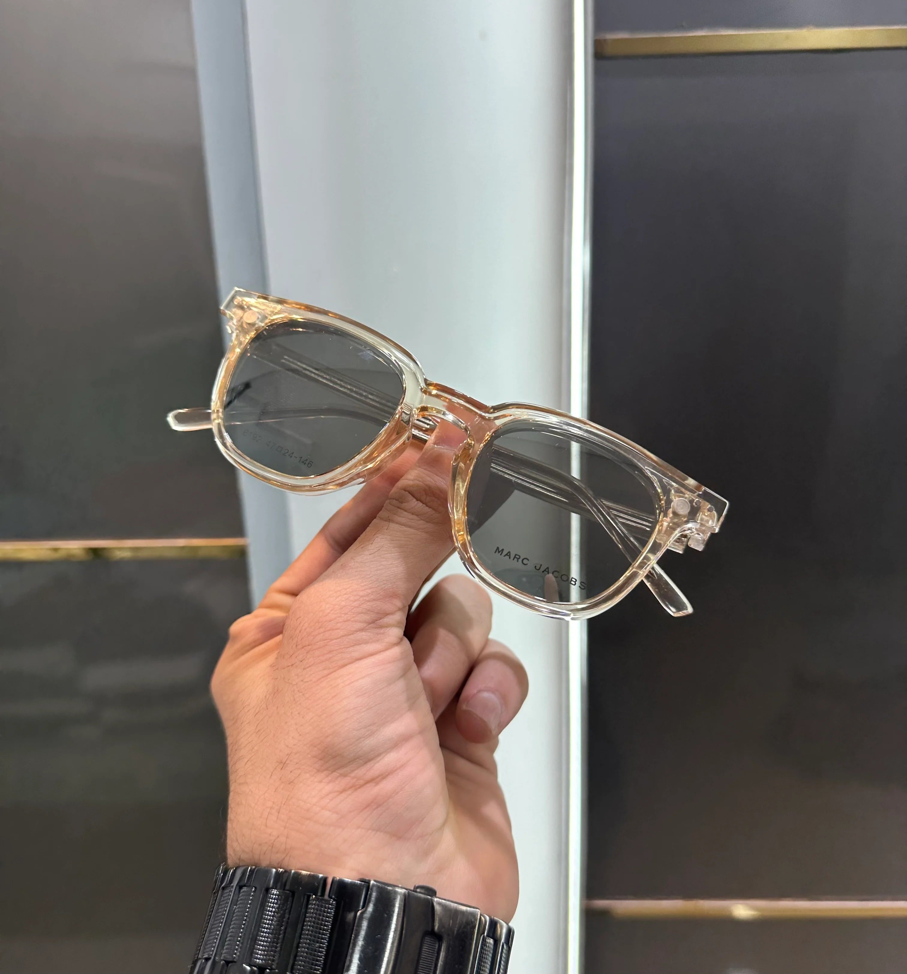 Marc Jacobs Cream Glasses With Shade Attachment 8192