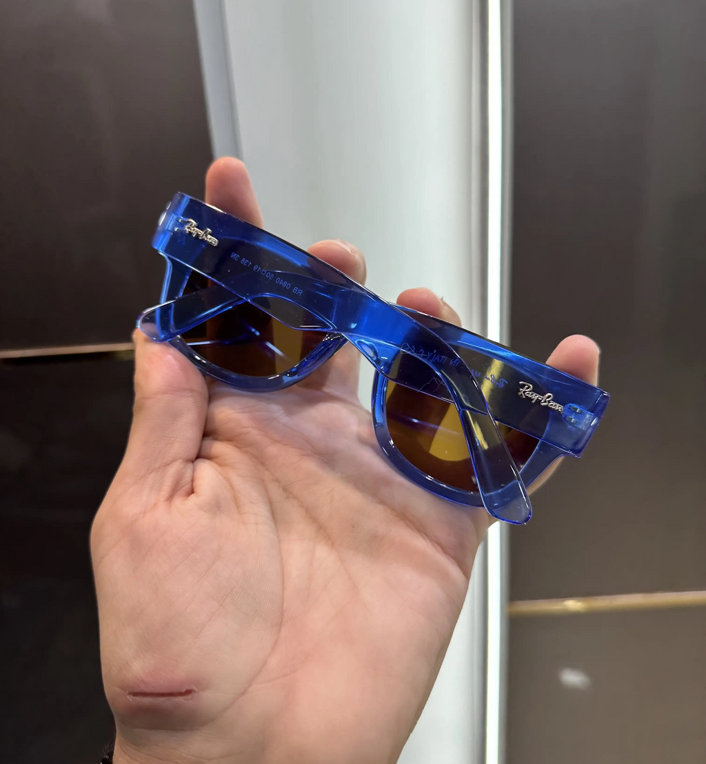 Ray Ban Mega Wayfarer Blue Brown Premium Shades 840